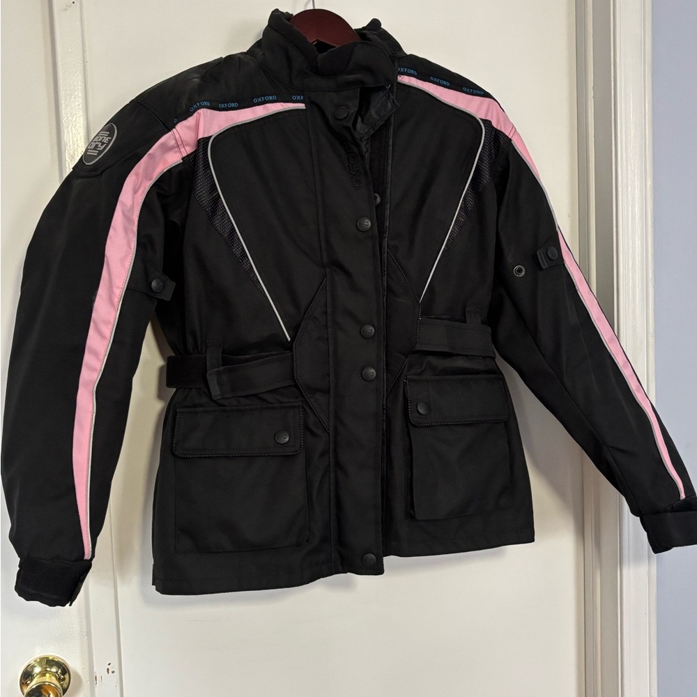 Women's Black & Pink Motorcycle Jacket